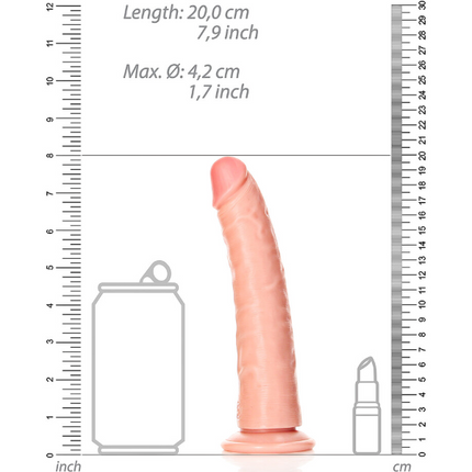 RealRock Dildo van 18 cm - Realistisch slank met  zuignap