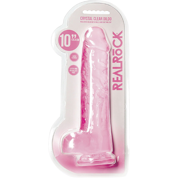 RealRock Dildo van 25,4 cm – Roze met ballen