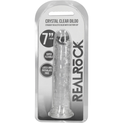 RealRock Dildo van 18 cm - Transparant met zuignap