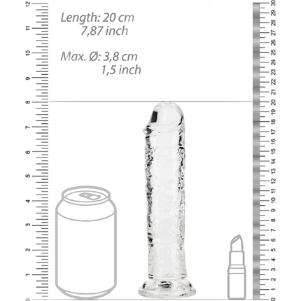 RealRock Dildo van 18 cm - Transparant met zuignap