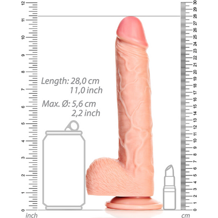 RealRock Dildo van 25,5 cm- Realistisch met zuignap