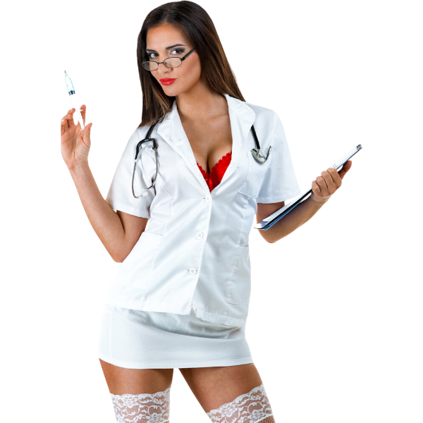 S-line Verpleegsterkostuum Wit S/M – Erotisch Zuster Roleplay Kostuum
