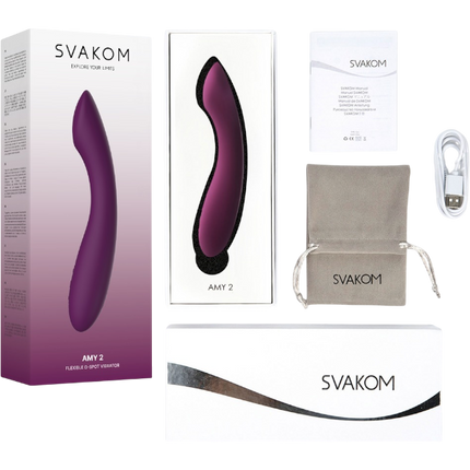 Svakom Amy 2 G-spot en Clitoris Vibrator Paars – Luchtdruk Rabbit