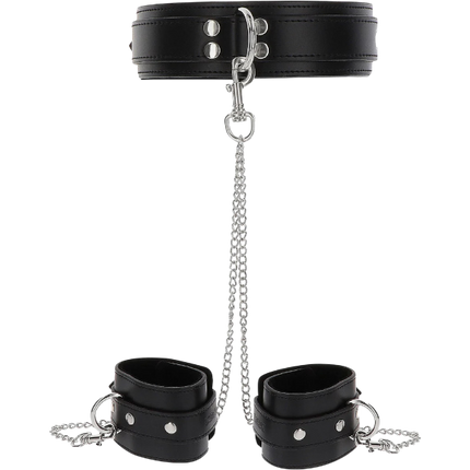 Taboom Heavy Collar en Wrist Cuffs Set – BDSM Halsband Polsboeien Set